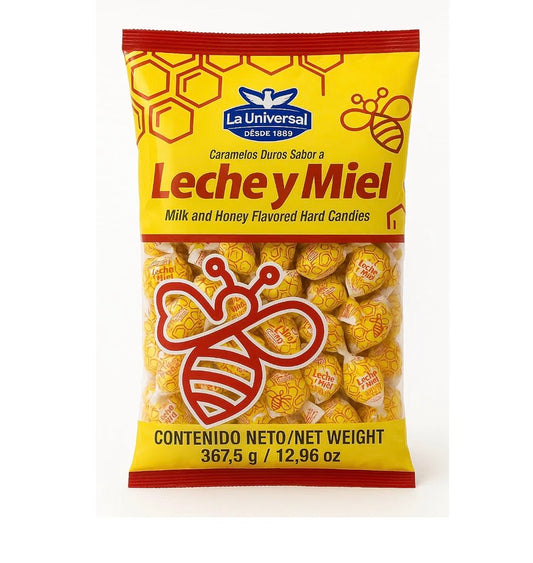 La universal- caramelos leche y miel 13oz